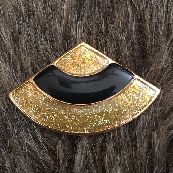 Vintage new old stock enamel 18kt plated brooch - Picture 3 of 7